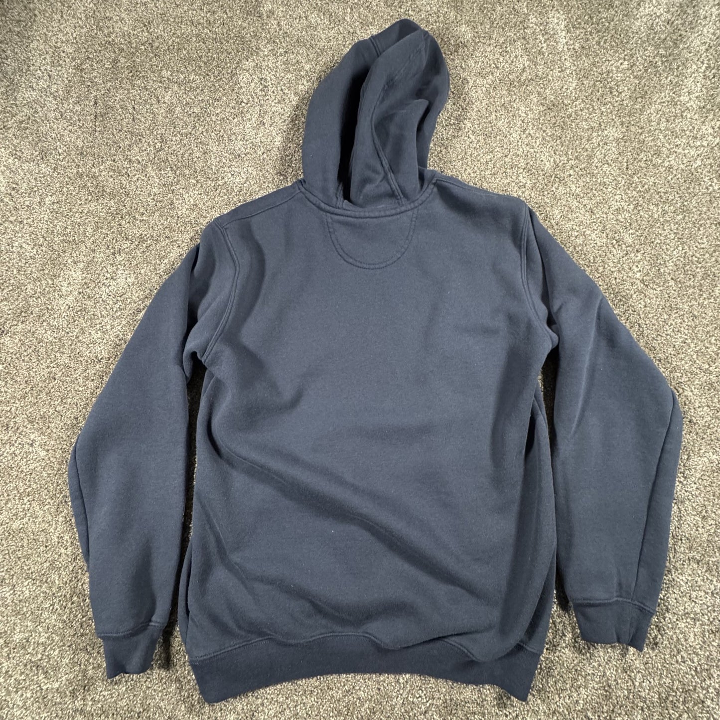 Carhartt Mens Pullover Hoodie Small Navy Blue Spellout Original Fit