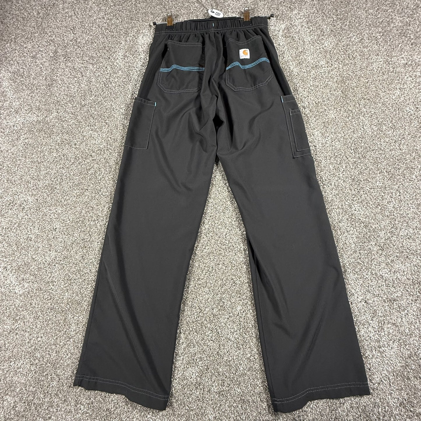 Carhartt Force Womens Scrub Pants XS Regular Black Drawstring Medical Cargo