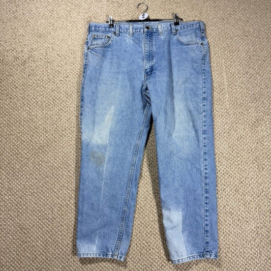 Carhartt Mens Relaxed Fit Jeans Size 44x30 Light Wash Denim Work Pants
