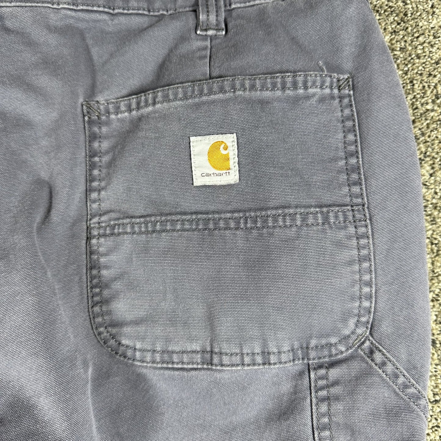 Carhartt Womens Fleece Lined Work Pants Carpenter Original Fit 14 Short Gray
