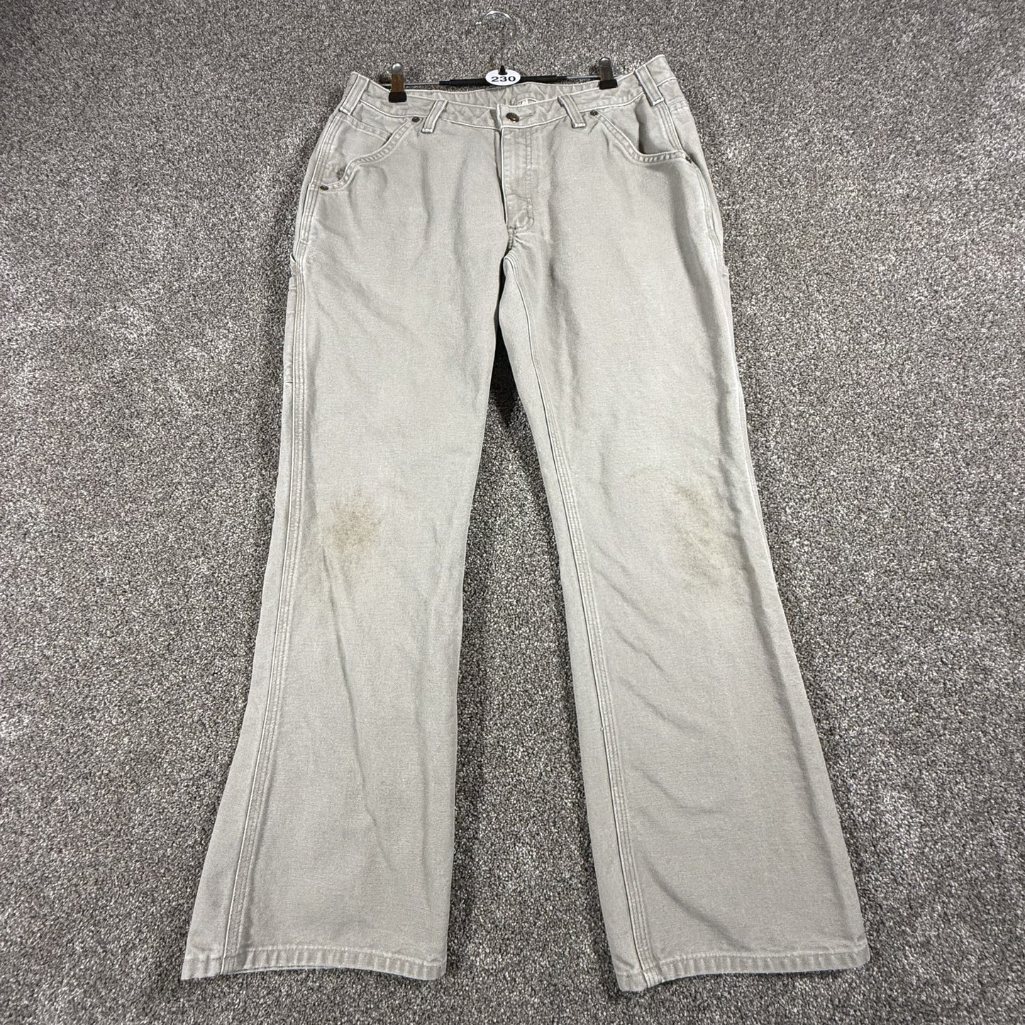 Carhartt Womens Work Pants WB011DES Size 12 x 32 Relaxed Fit Tan Desert Canvas