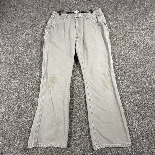 Carhartt Womens Work Pants WB011DES Size 12 x 32 Relaxed Fit Tan Desert Canvas