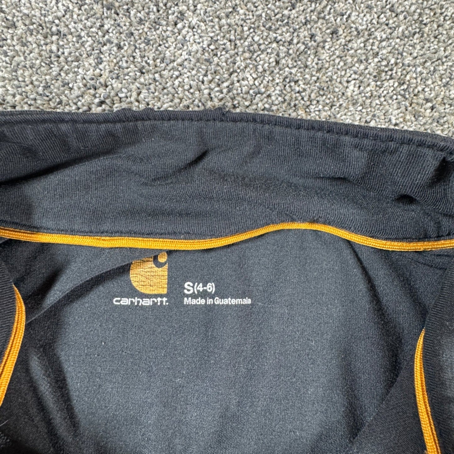 Carhartt Womens Force Quarter Zip Pullover Shirt Size S Black Workwear w/Flaws