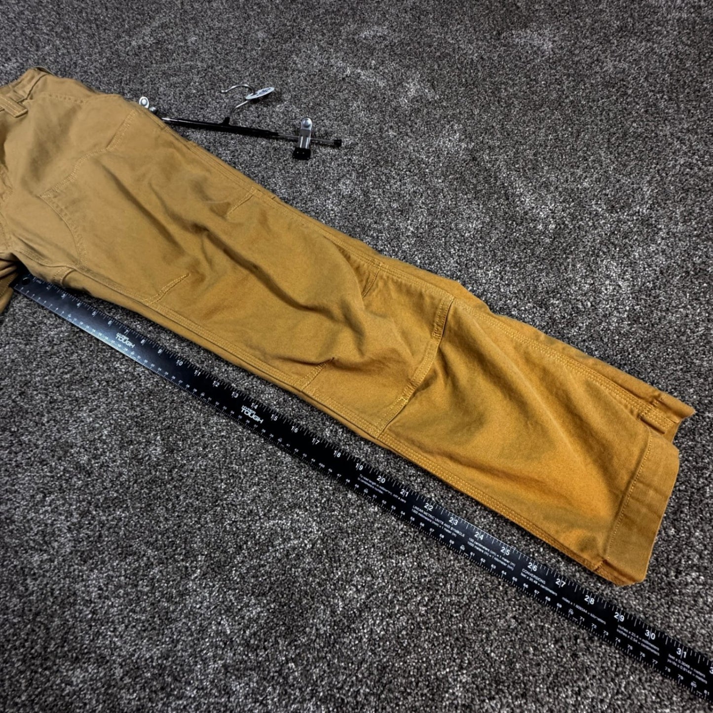 Carhartt Mens Rugged Flex Relaxed Fit Double Knee Work Pants 30x30 Tan Excellent