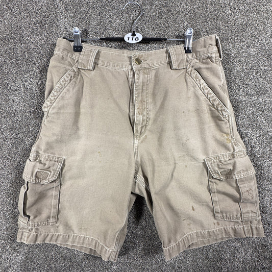 Carhartt Mens Work Cargo Shorts Size 32 Tan Canvas Utility Carpenter