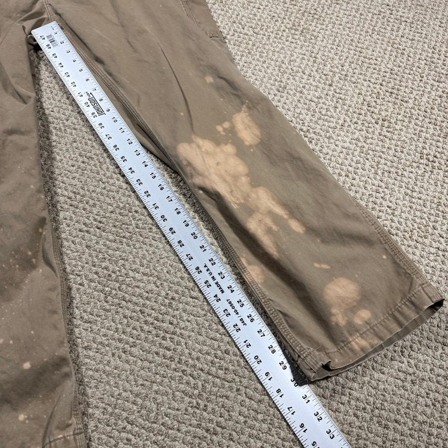 Carhartt Mens Carpenter Pants 44x32 Tan Relaxed Fit Distressed Stained