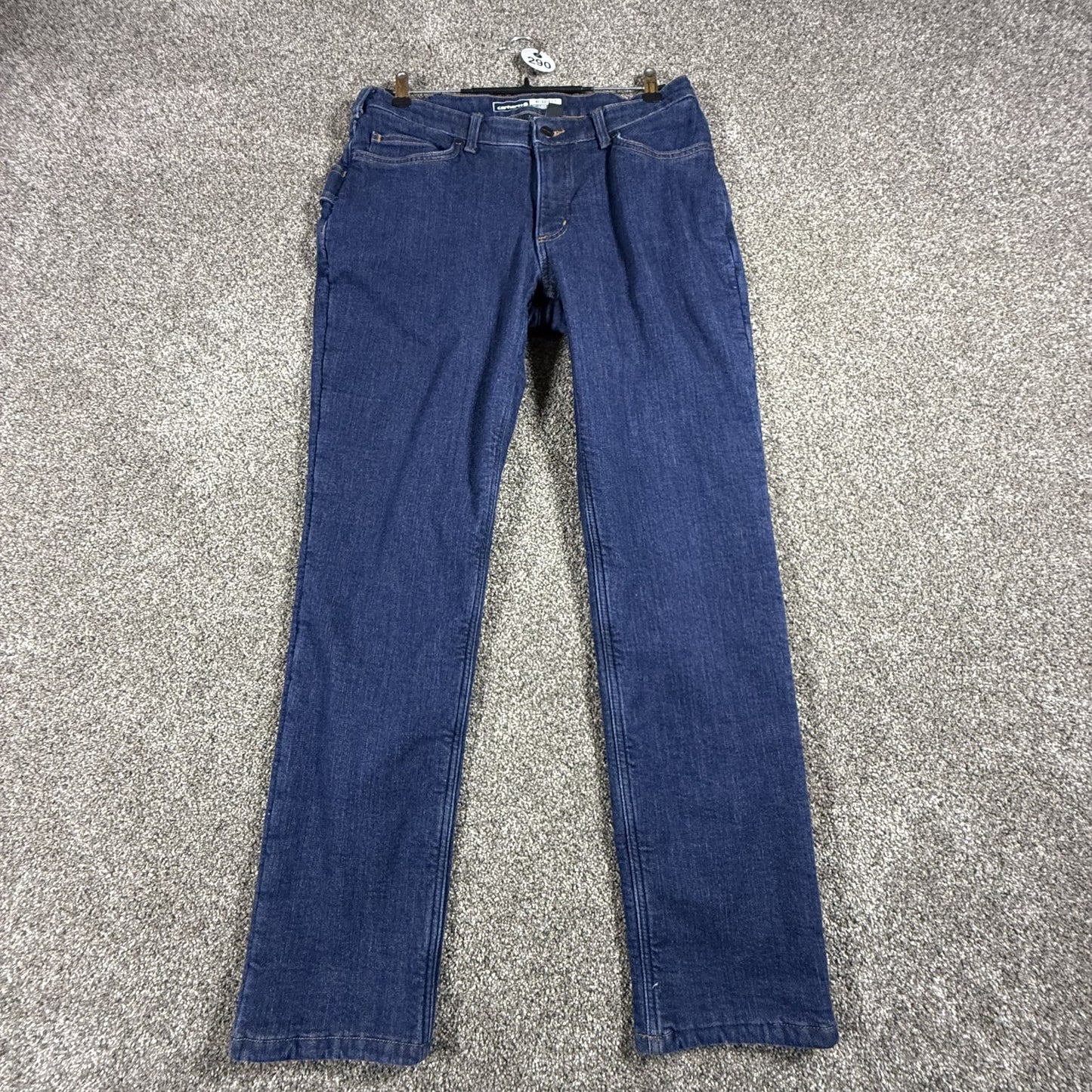 Carhartt Womens Jeans 10 Regular Relaxed Fit Fleece Lined Dark Wash Denim