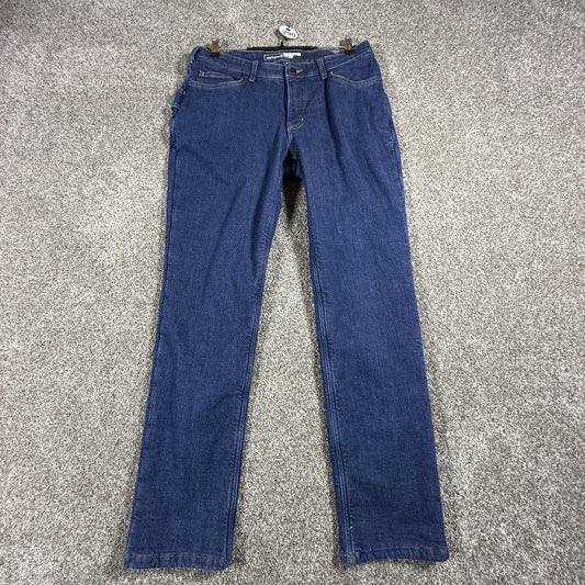 Carhartt Womens Jeans 10 Regular Relaxed Fit Fleece Lined Dark Wash Denim