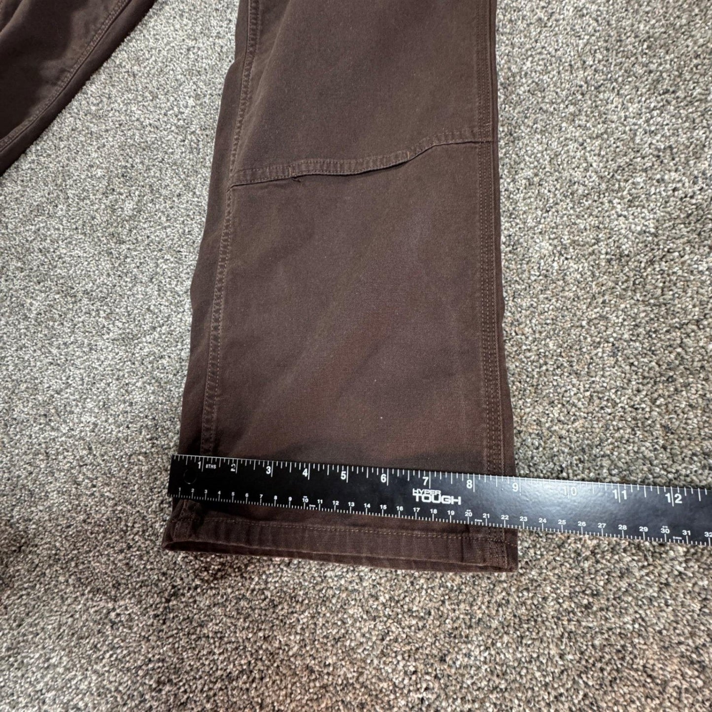 Carhartt Womens Work Pants Size 14 Short Brown Canvas Double Knee Utility