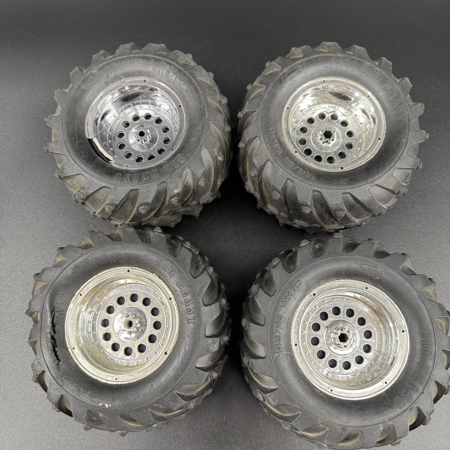 Nikko Radio Shack Rock Runner Thor Scorpion 1/10 Scale Wheels And Tire FOR PARTS