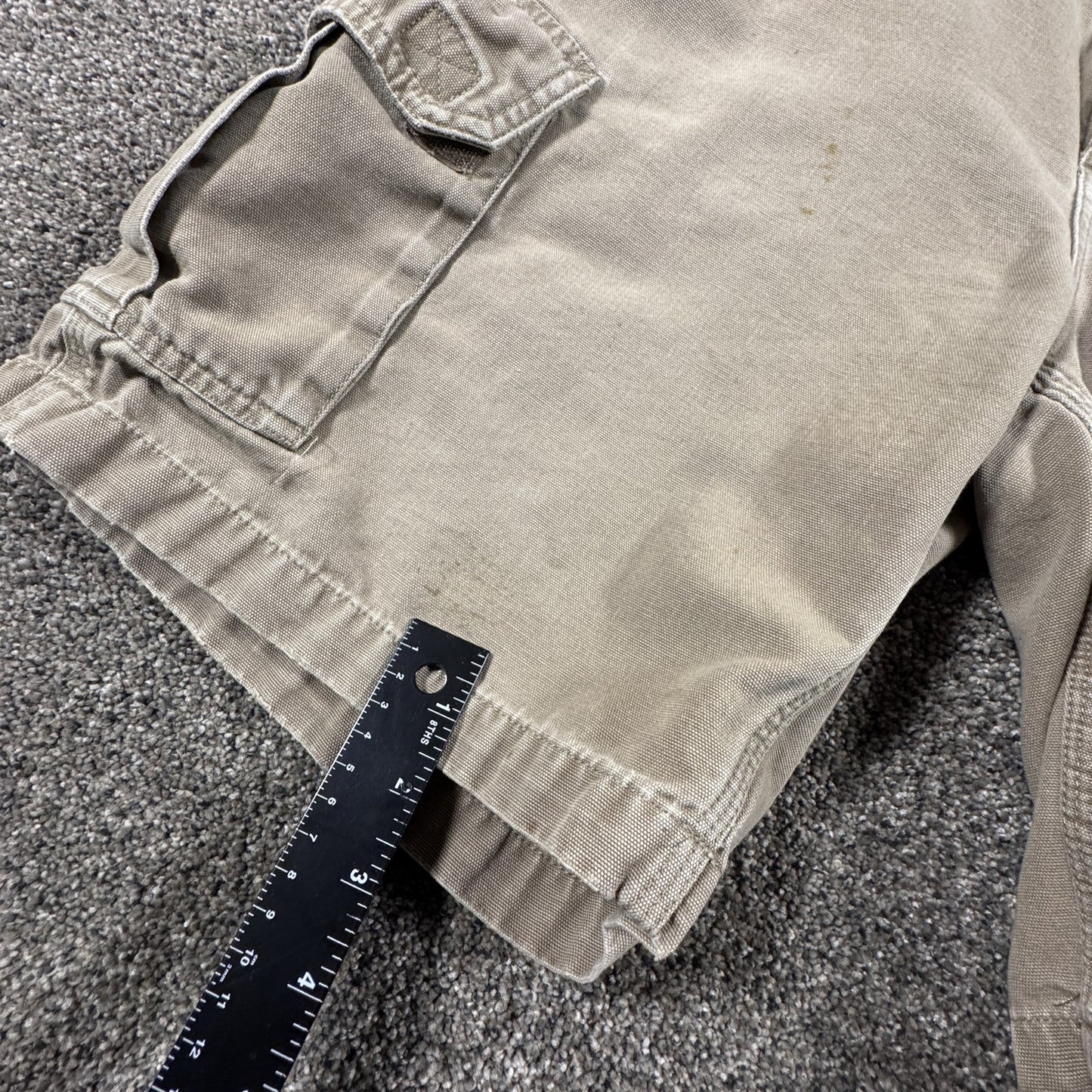Carhartt Mens Work Cargo Shorts Size 32 Tan Canvas Utility Carpenter
