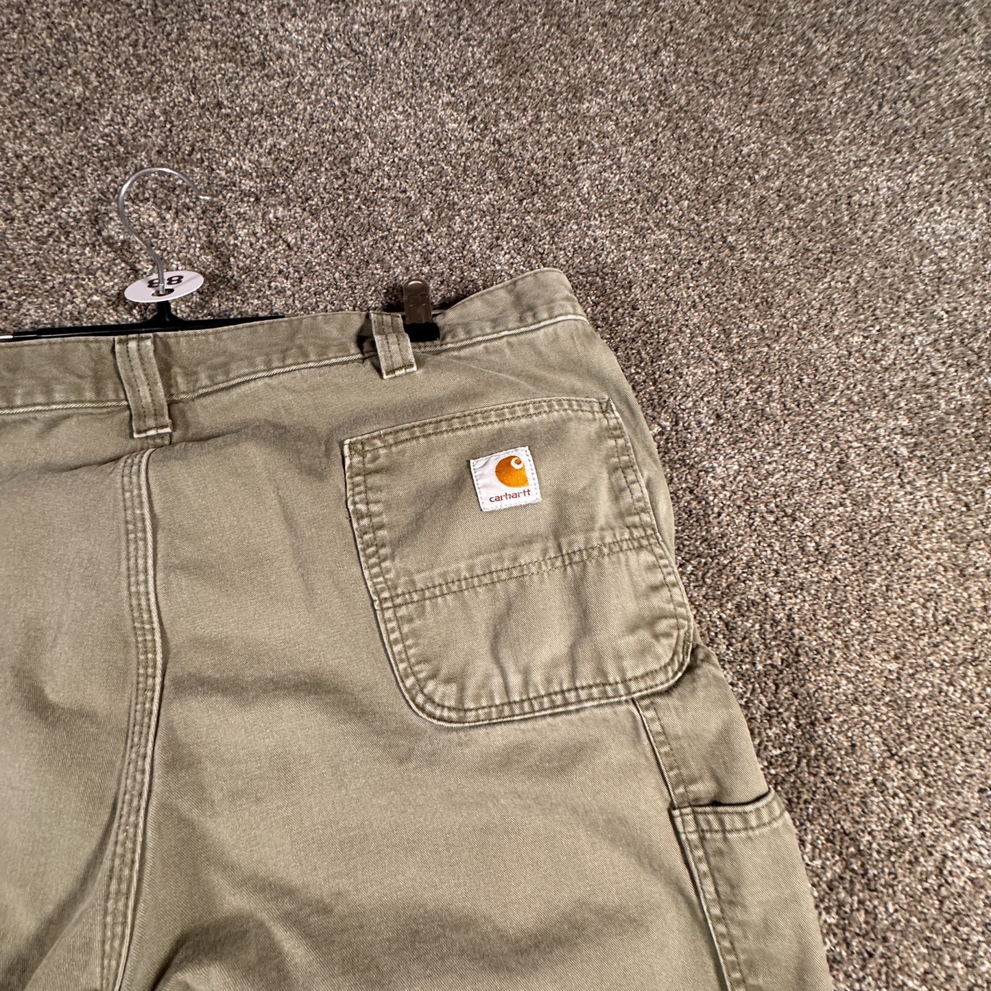 Carhartt Mens B324 ARG Relaxed Fit Work Pants Size 44x30 Green Carpenter Cotton