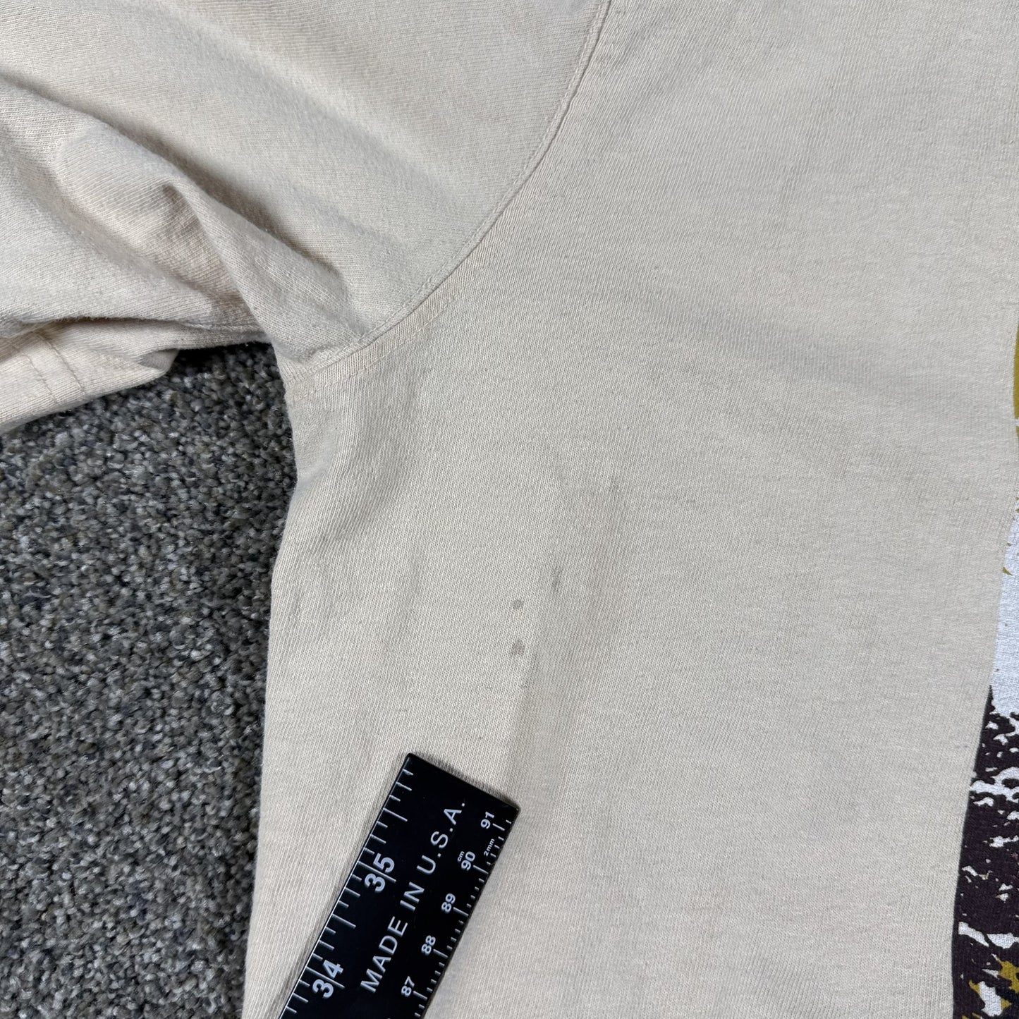 Carhartt Mens L Relaxed Fit Beige Short Sleeve Pocket Graphic T Shirt Forest