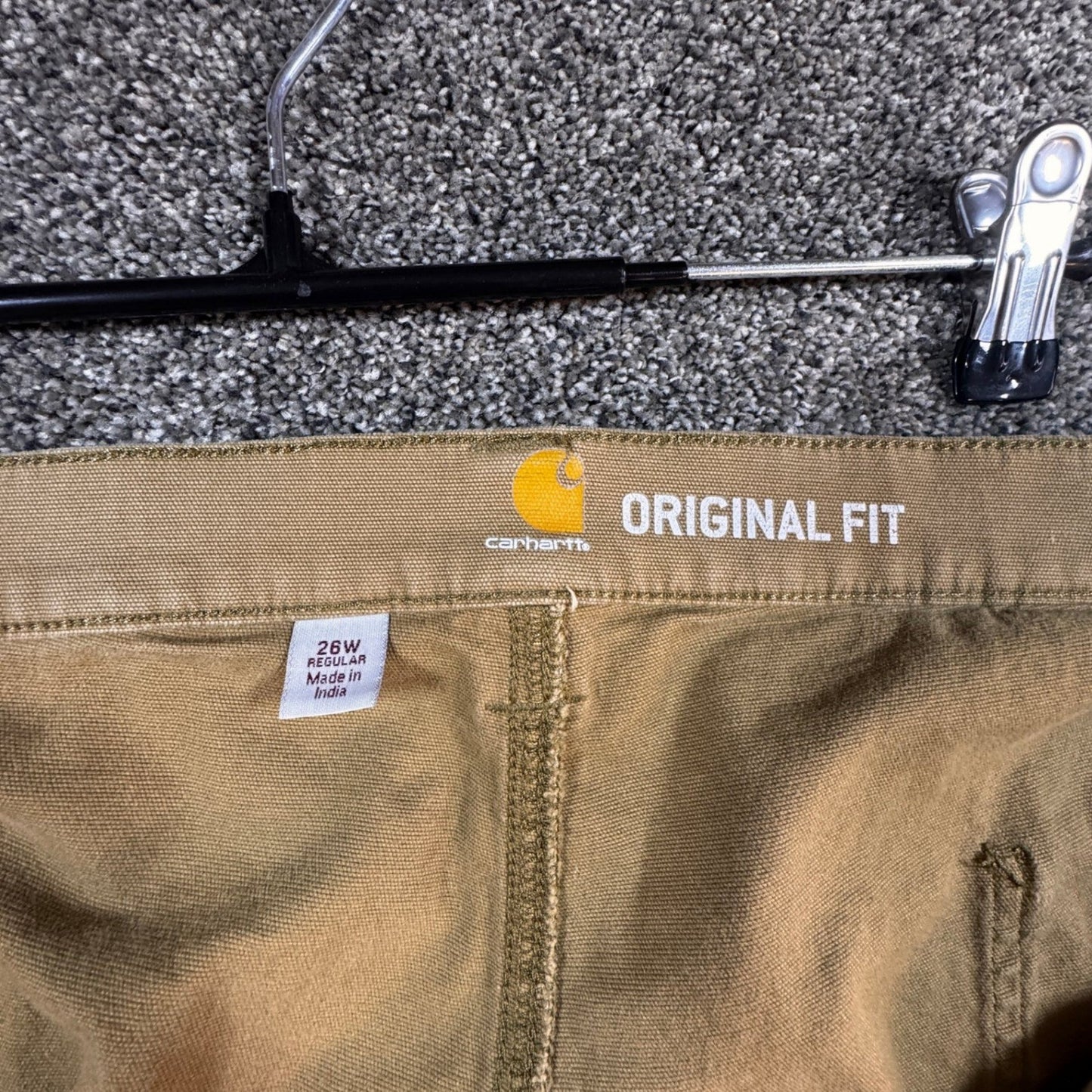 Carhartt Womens Crawford Work Pants Size 26W Tan Original Fit Carpenter