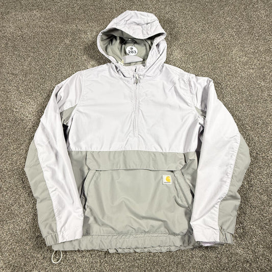 Carhartt Womens Anorak Jacket S Gray Two Tone Rain Defender Loose Fit Nylon