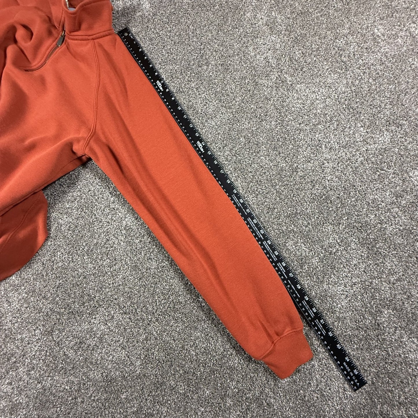 Carhartt Mens Quarter Zip Sweatshirt Pullover Size M Orange Workwear Fleece