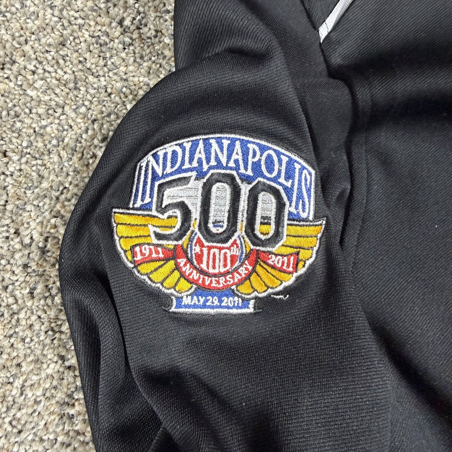 Nike Golf Mens Quarter Zip Pullover XL Black DRI-FIT Indianapolis 500 2011