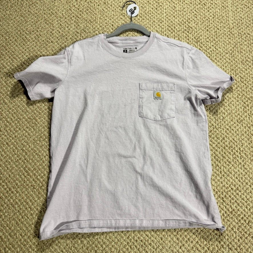 Carhartt Womens Pocket T-Shirt Loose Fit Size M 8-10 Purple Cotton