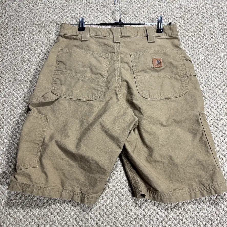 Carhartt Mens B147 Cargo Work Shorts Size 32 Tan Khaki Carpenter Utility Canvas
