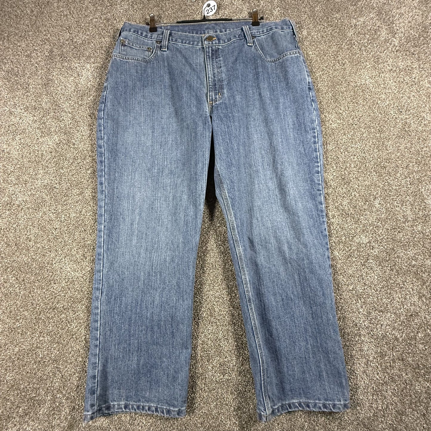 Carhartt Mens Jeans Relaxed Fit 42x28 Blue Medium Wash Denim Workwear