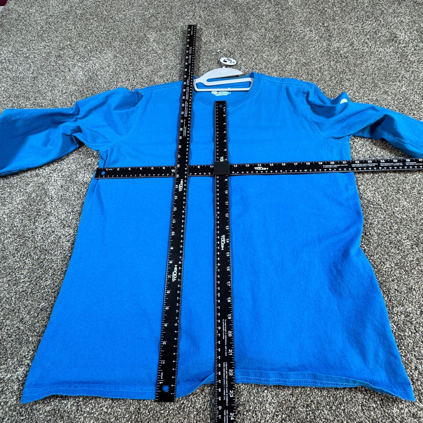 Carhartt Womens Long Sleeve T-Shirt Size L 12-14 Blue Graphic Logo Loose Fit