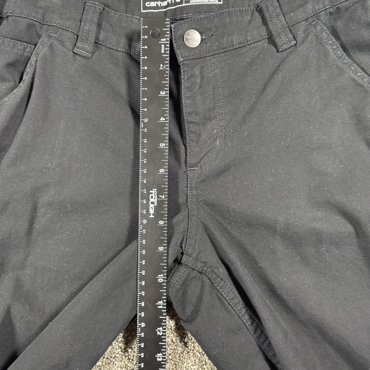 Carhartt Womens 10 Short Loose Fit Black Utility Cargo Work Pants Cotton Blend