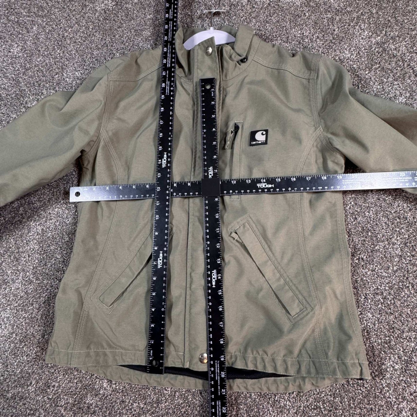 Carhartt Womens Waterproof Jacket XS Green Breathable Full Zip Hooded Coat
