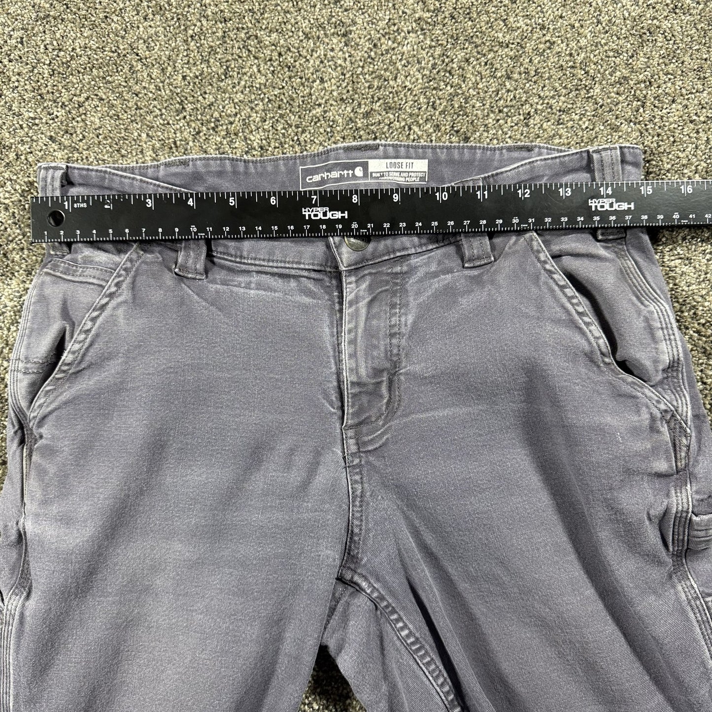 Carhartt Womens Loose Fit Work Pants Size 4 Gray Canvas Carpenter Utility