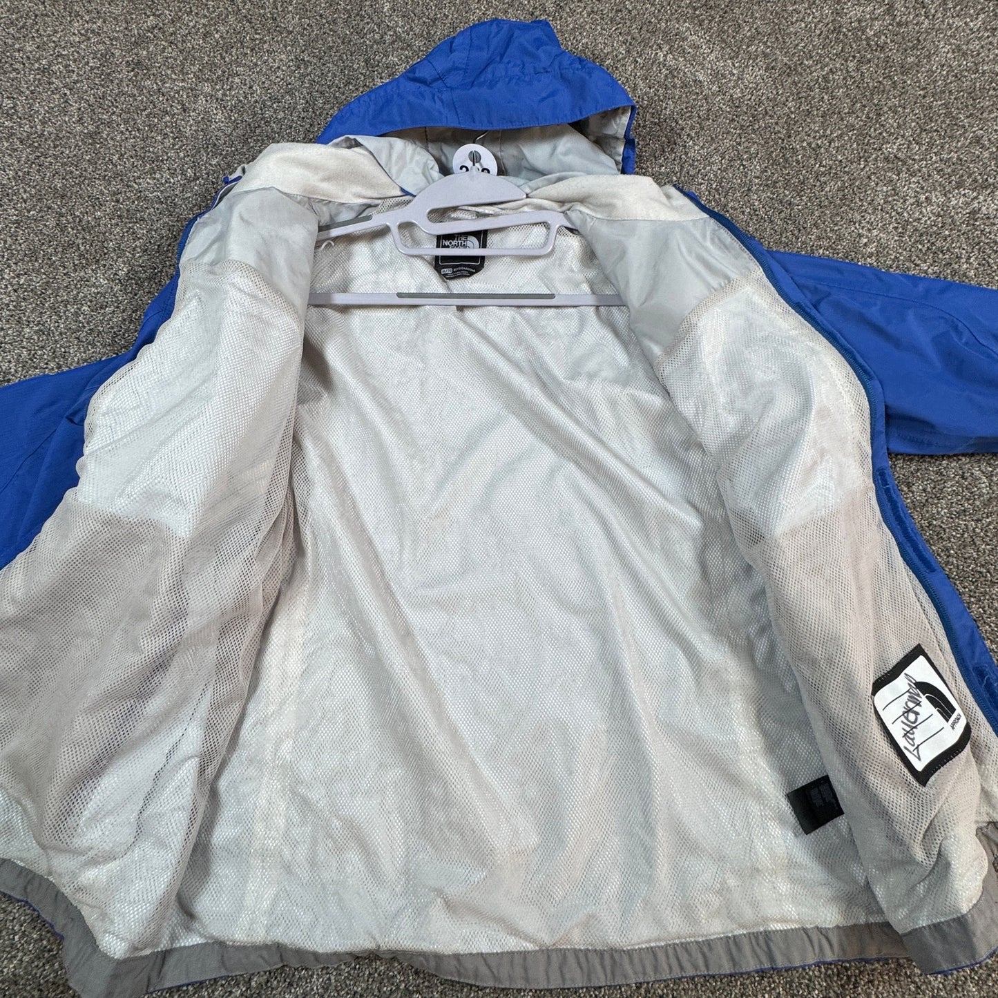 The North Face Boys Hyvent Jacket XL Blue Hooded Windbreaker Waterproof