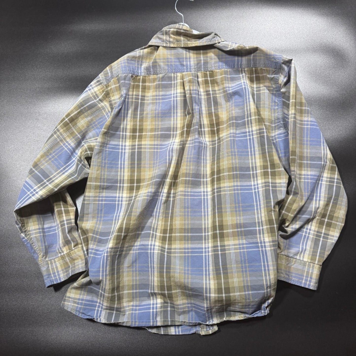 Carhartt Mens XL Plaid Flannel Shirt Long Sleeve Button Down Blue Green