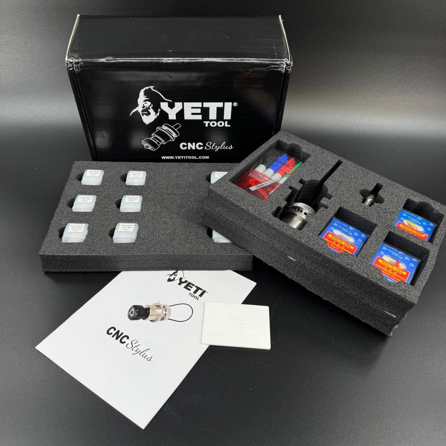 YETI SMART BENCH CNC Stylus Vinyl Cutting Art Tool Kit Collets Blades Markers
