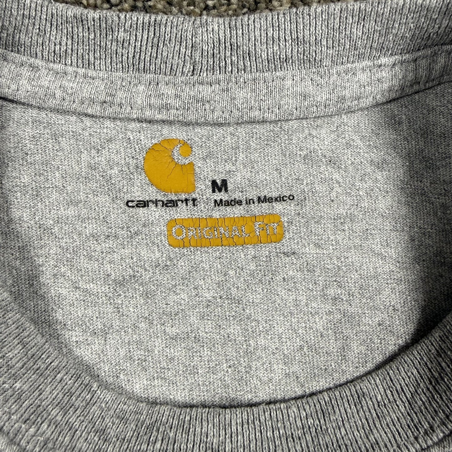 Carhartt Mens T Shirt Size M Gray Graphic Logo Short Sleeve Original Fit