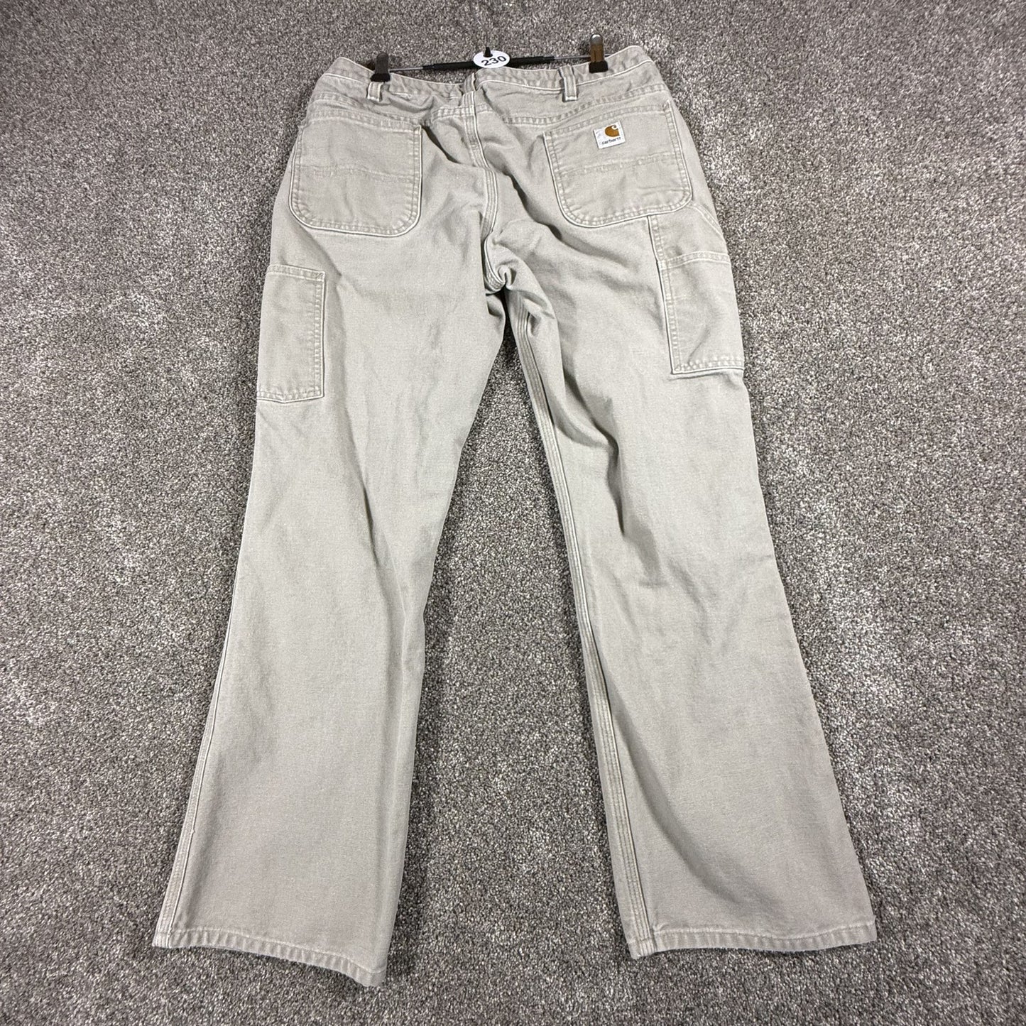 Carhartt Womens Work Pants WB011DES Size 12 x 32 Relaxed Fit Tan Desert Canvas