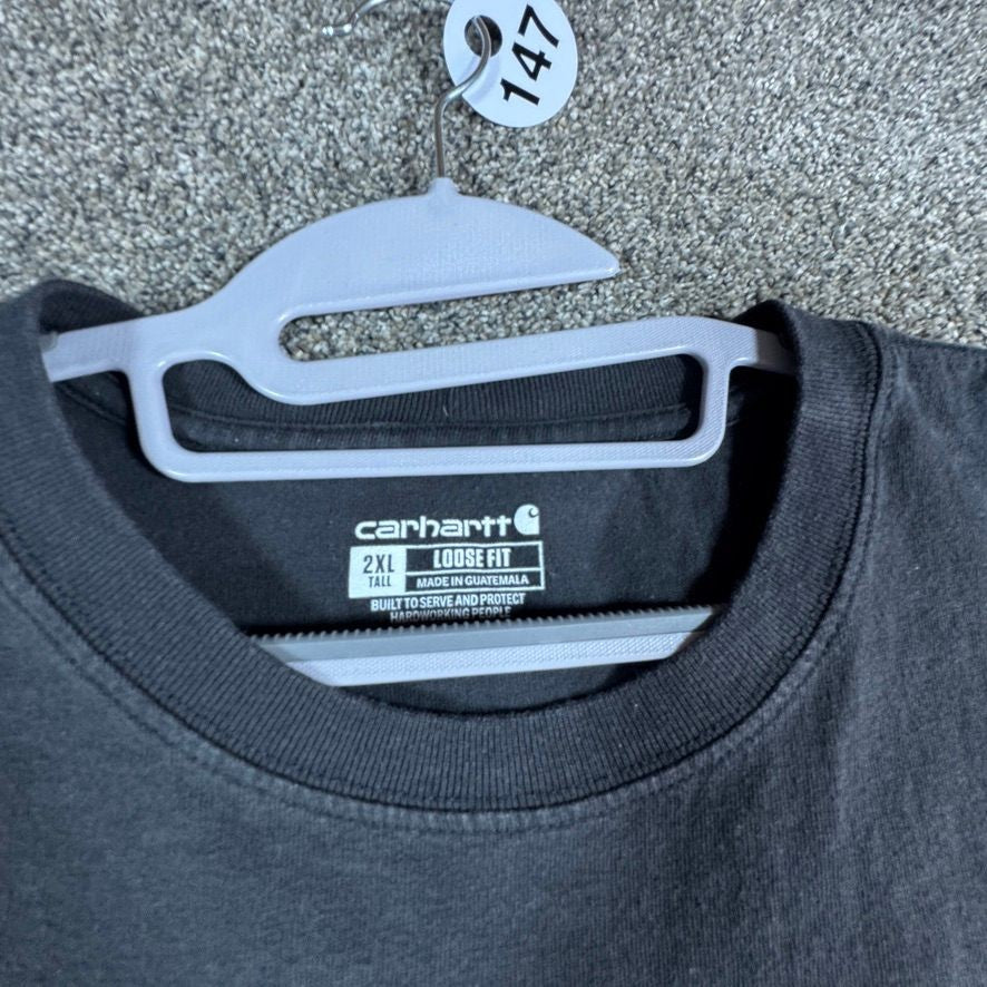 Carhartt Mens K87 Pocket T-Shirt 2XL Tall Black Loose Fit Workwear