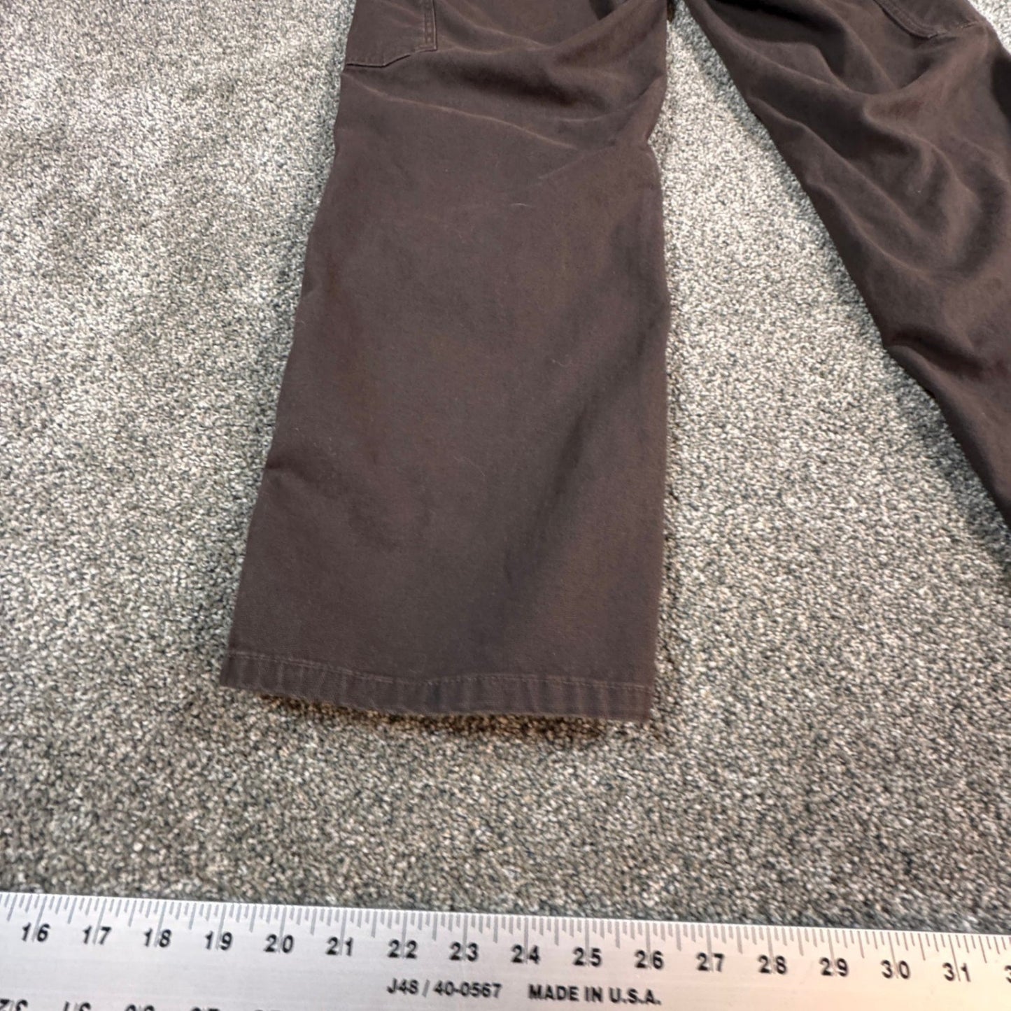 Carhartt Womens Work Pants Size 14 Short Brown Canvas Double Knee Utility