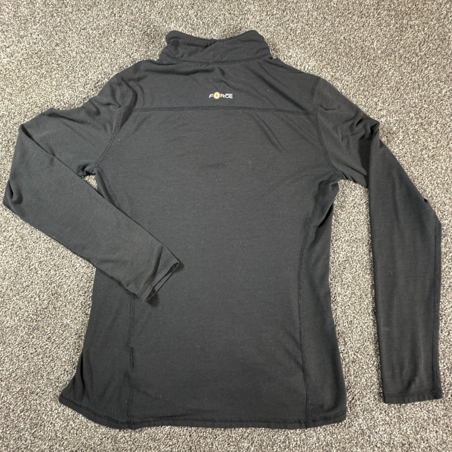 Carhartt Womens Force Quarter Zip Pullover Shirt Size S Black Workwear w/Flaws