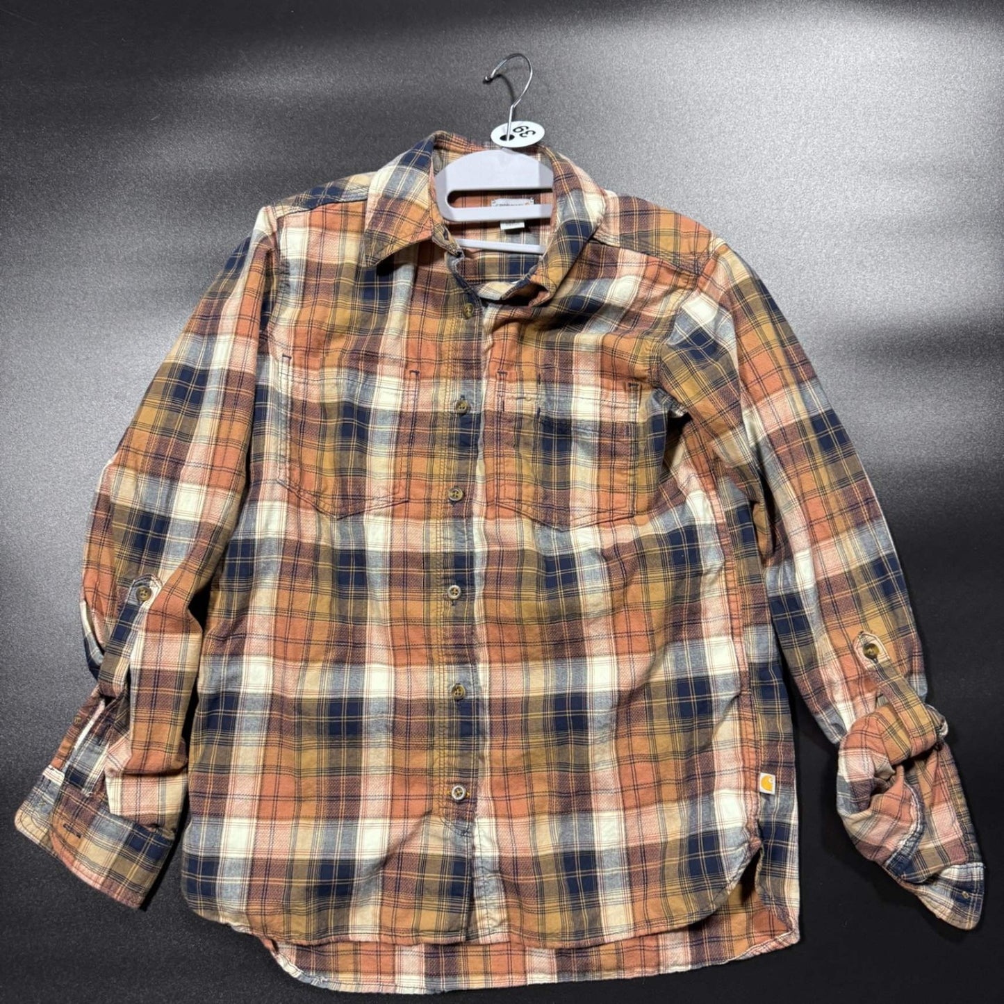 Carhartt Womens Flannel Shirt XS Multicolor Plaid Button Up Long Sleeve