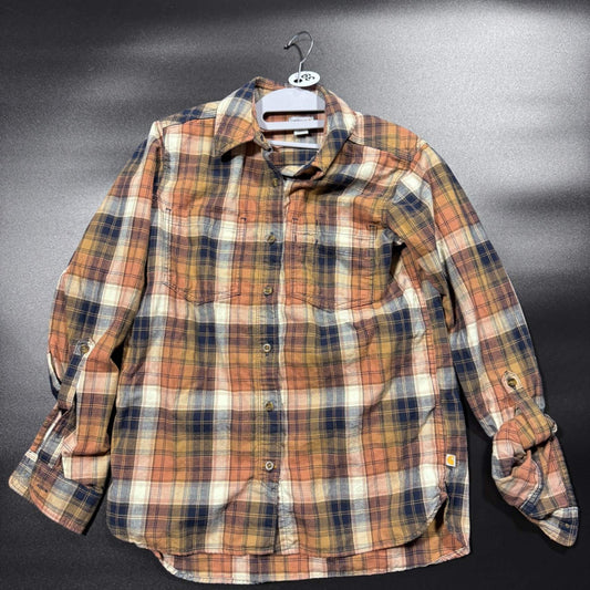 Carhartt Womens Flannel Shirt XS Multicolor Plaid Button Up Long Sleeve