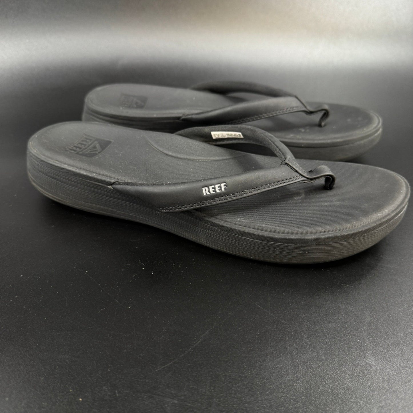 Reef Womens Cushion Cloud Flip Flops Sandals Size 10 Black Thong Platform