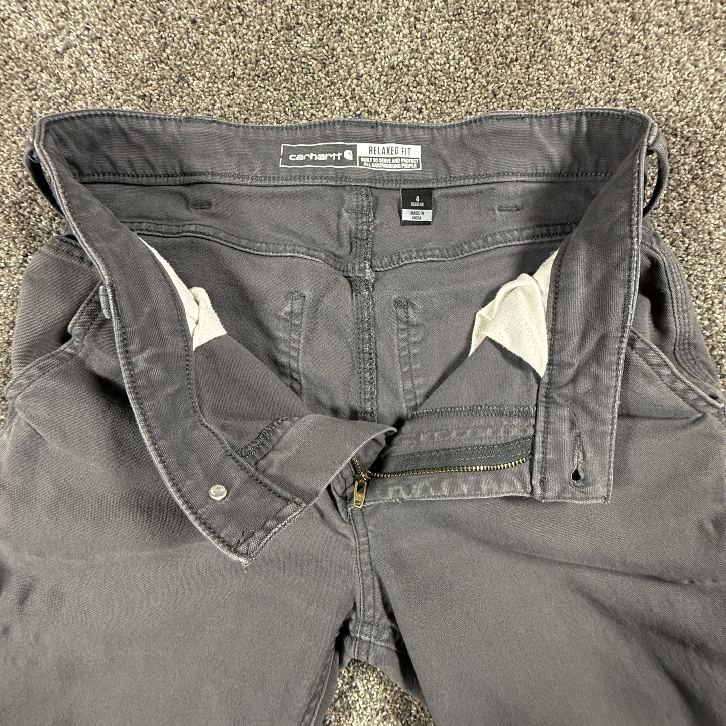 Carhartt Womens Work Pants Size 4 Gray Relaxed Fit Utility Carpenter