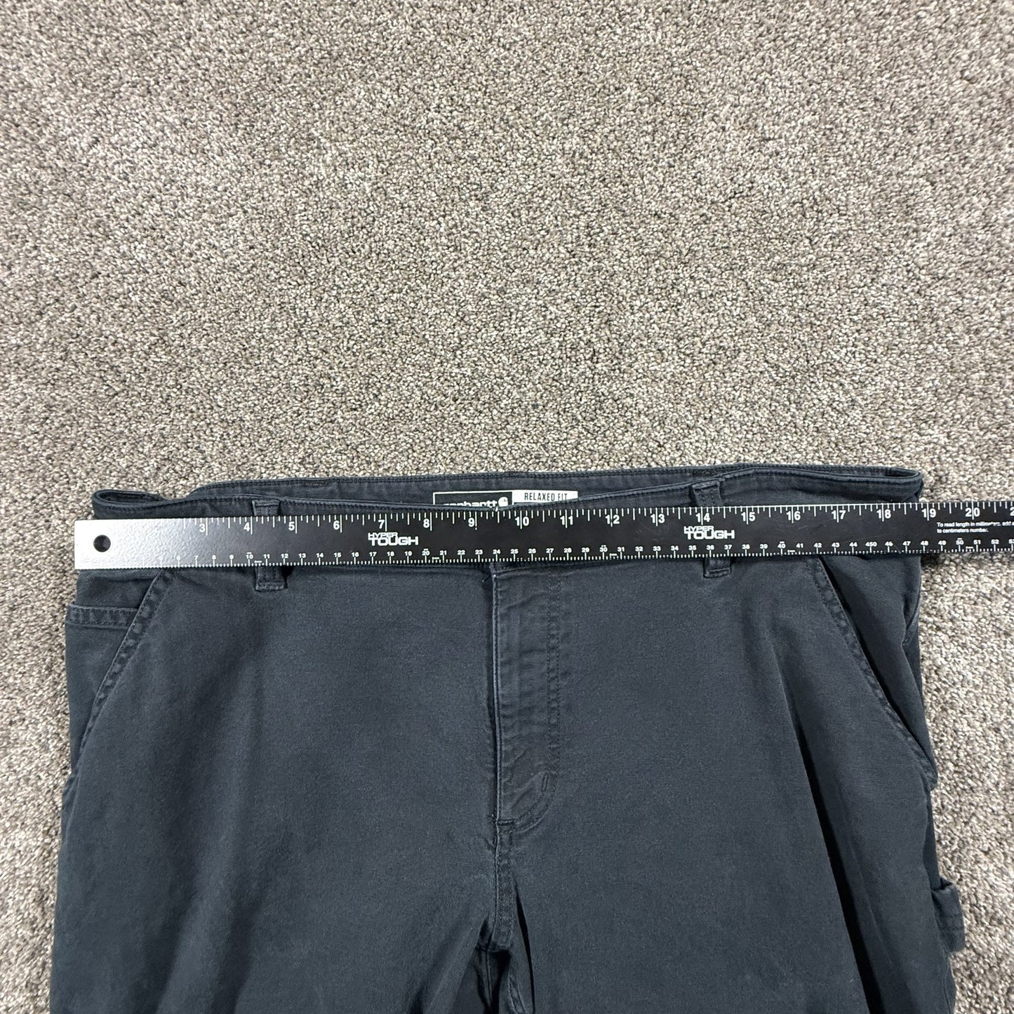 Carhartt Womens Work Pants 16 Tall Gray Relaxed Fit Distressed Carpenter