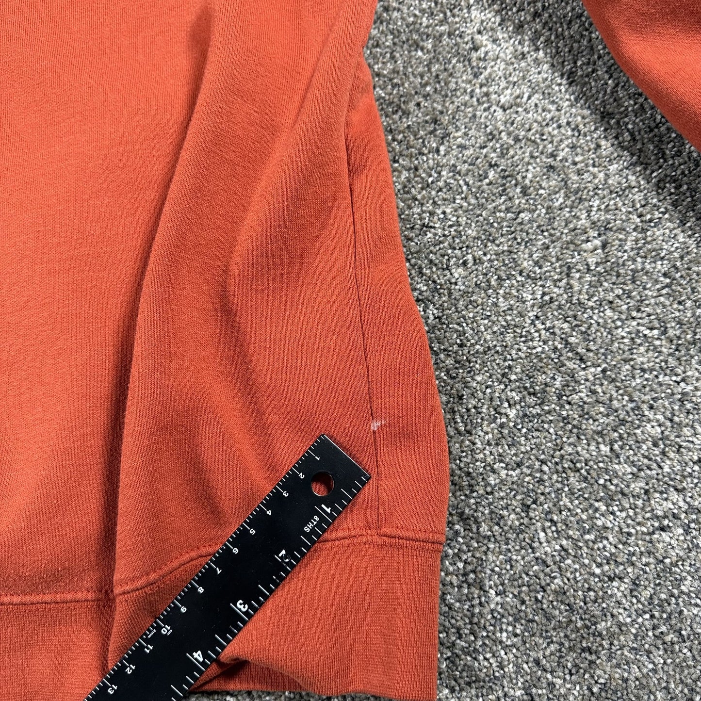 Carhartt Mens Quarter Zip Sweatshirt Pullover Size M Orange Workwear Fleece