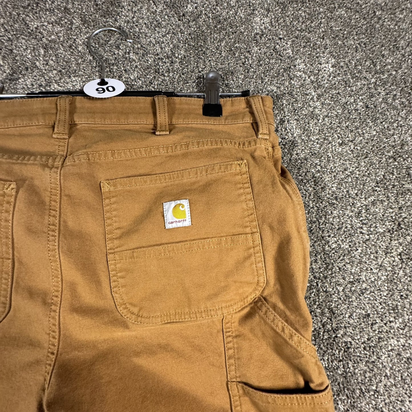 Carhartt Womens Canvas Work Pant 10 Regular Tan Brown Relaxed Fit Rugged Flex