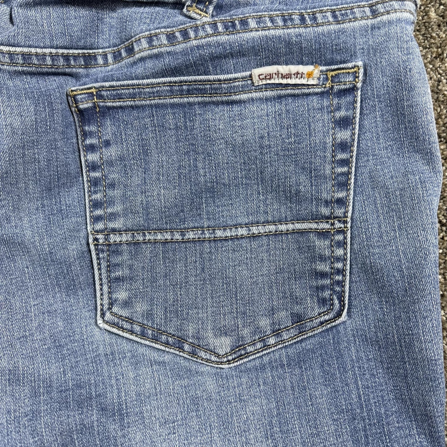 Carhartt Womens Jeans Size 12 Tall Slim Fit Skinny Leg Medium Wash Denim