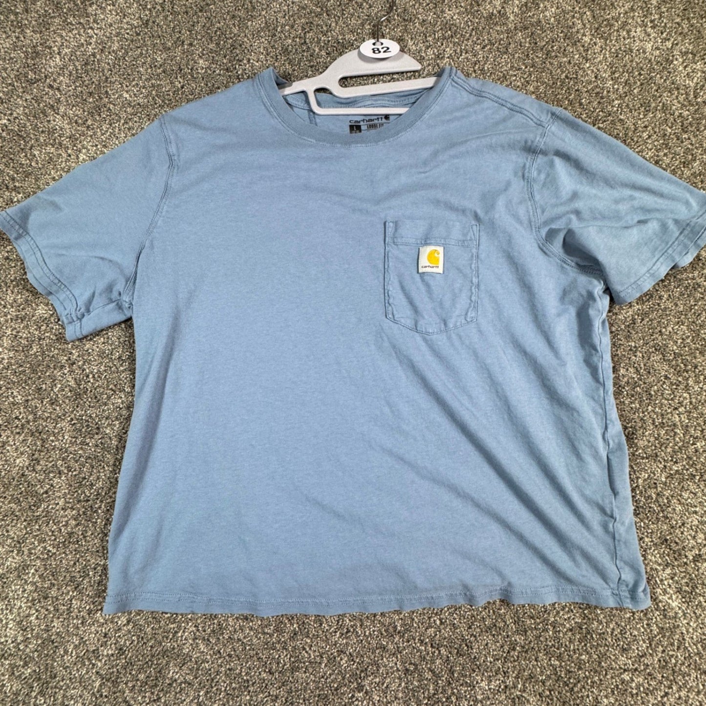 Carhartt Womens T-Shirt Size L 12-14 Blue Loose Fit Short Sleeve Pocket Tee