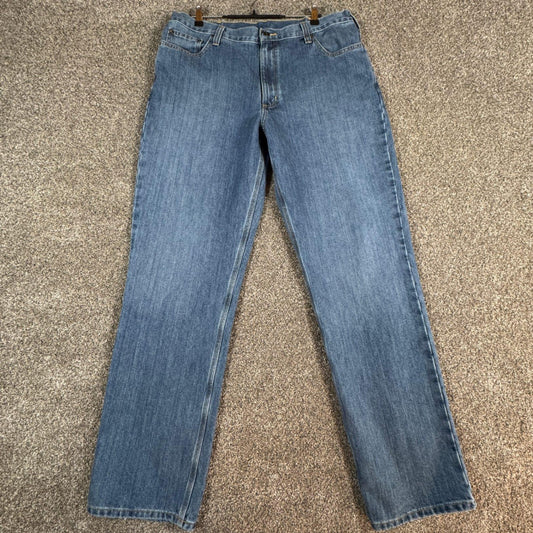Carhartt Mens Relaxed Fit Jeans Size 40x36 Blue Denim Work Pants 101483