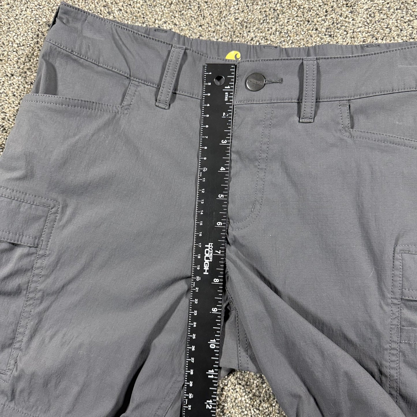 Carhartt Womens Force Cargo Shorts Size 6 Regular Gray Straight Fit Work Ripstop