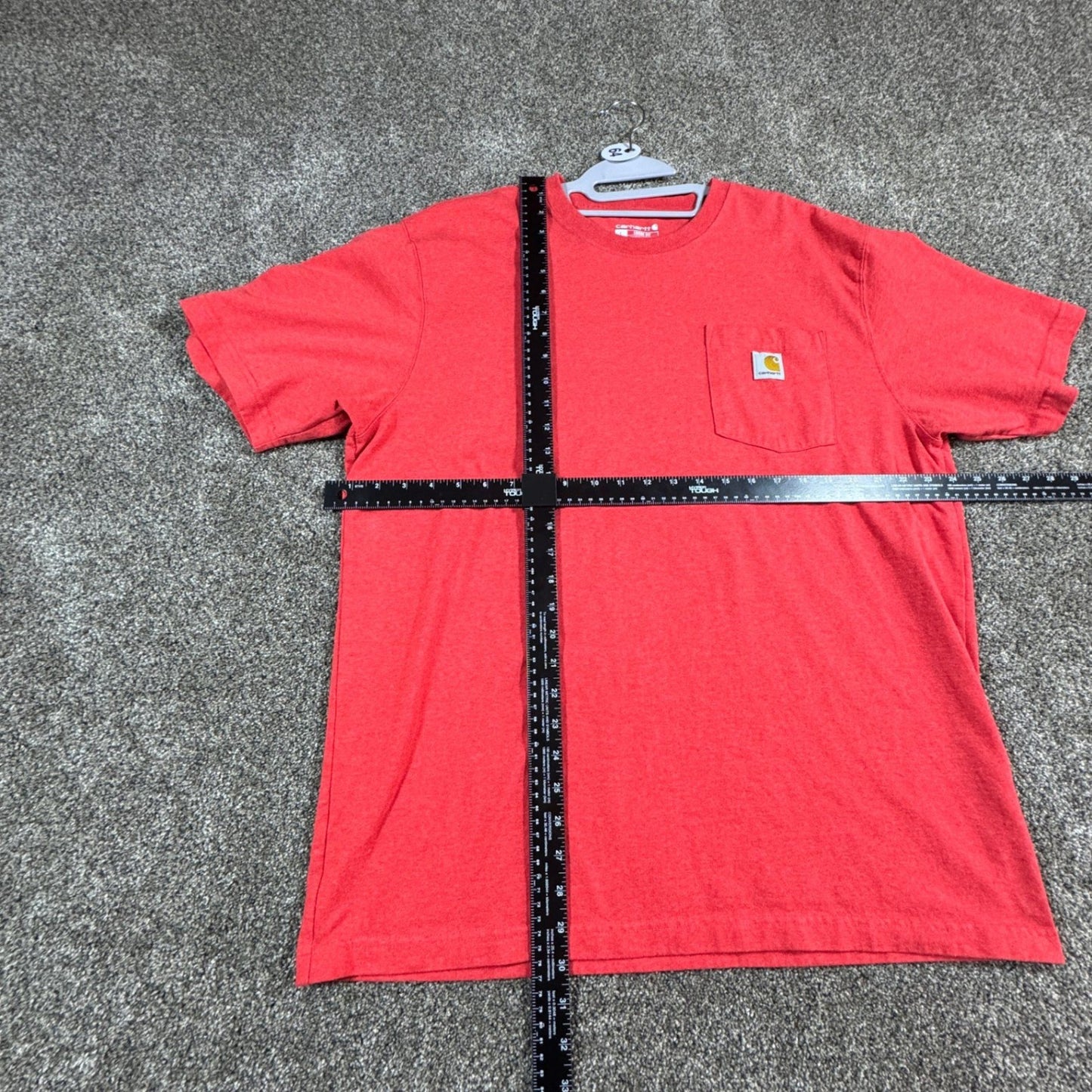Carhartt Mens K87 Loose Fit Pocket Tee Shirt L Red Heather Workwear