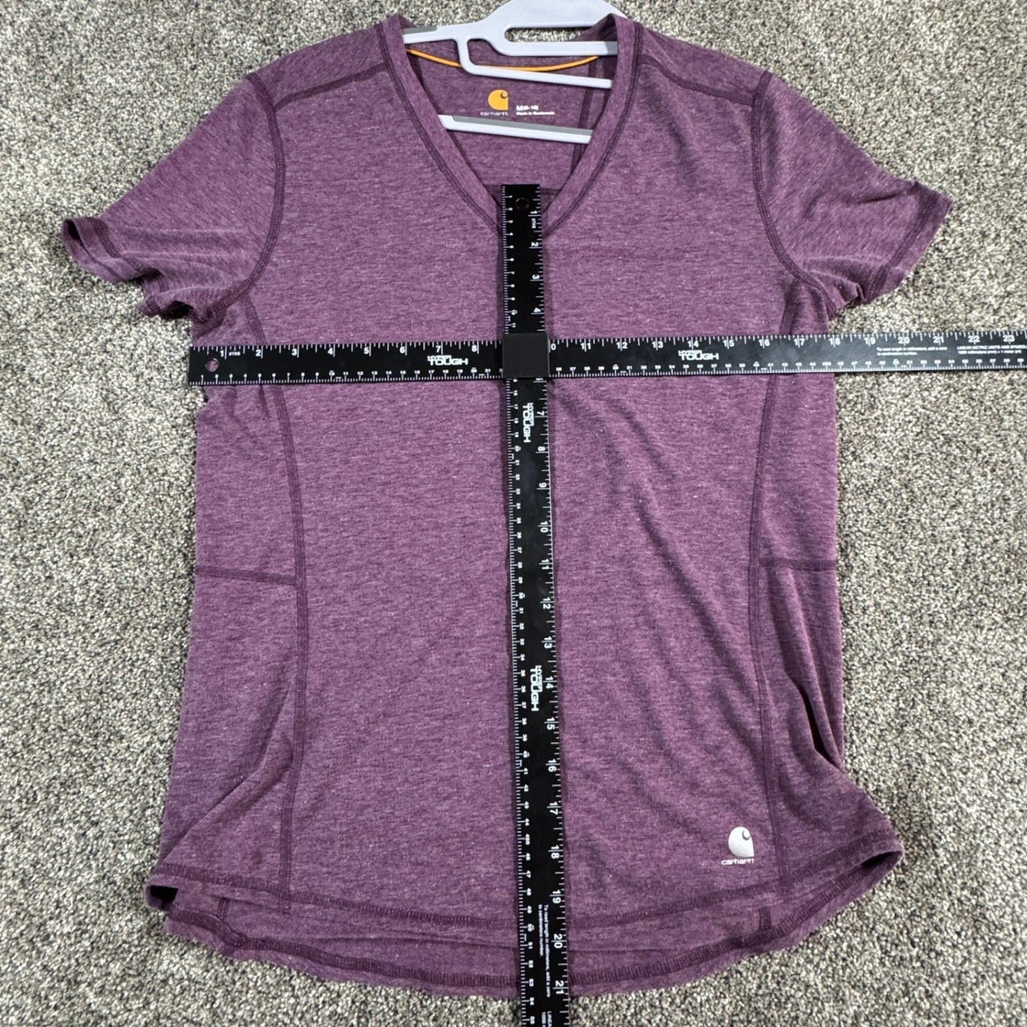 Carhartt Womens Force V-Neck T-Shirt Size M Purple Heather Performance Top