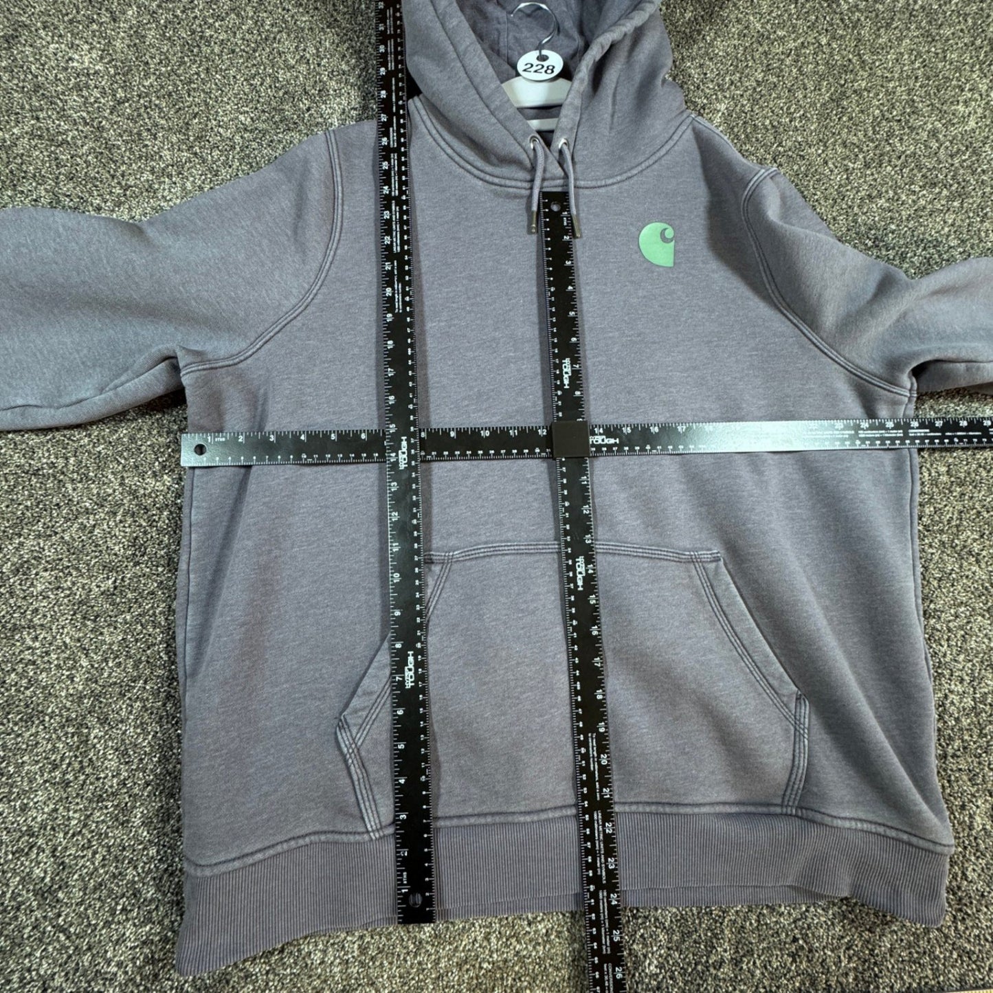 Carhartt Womens Hoodie Sweatshirt XXL 20 Purple Heather Spellout Clarksburg
